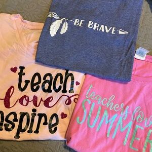 Graphic teacherT-Shirts Set - Be Brave, Teach Love Inspire, Teachers Love Summer